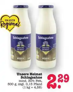 Scheck-in-Center Unsere Heimat Schlagsahne Angebot