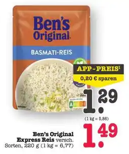 Scheck-in-Center Ben’s Original Express Reis Angebot