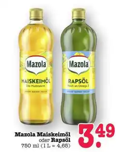 Scheck-in-Center Mazola Maiskeimöl oder Rapsöl Angebot