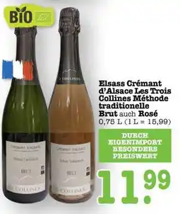 Scheck-in-Center Elsass Crémant d’Alsace Les Trois Collines Méthode traditionelle Angebot