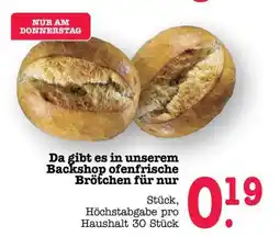Scheck-in-Center Brötchen Angebot