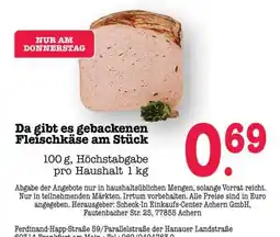 Scheck-in-Center Gebackener Fleischkäse am Stück Angebot