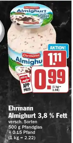 HIT Ehrmann Almighurt 3,8 % Fett Angebot