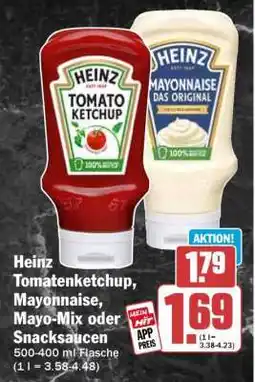 HIT Heinz Tomatenketchup, Mayonnaise, Mayo-Mix oder Snacksaucen Angebot