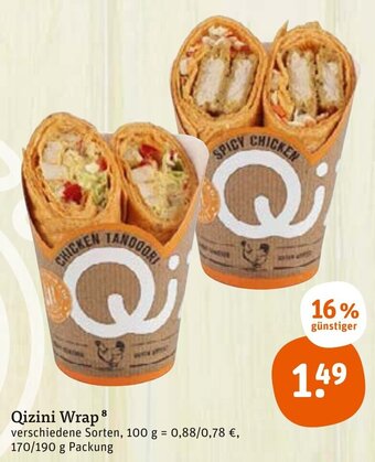 tegut Qizini Wrap 170/190g Angebot