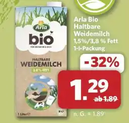 Combi Arla Bio Haltbare Weidemilch 1,5%/3,8 % Fett 1-l-Packung Angebot