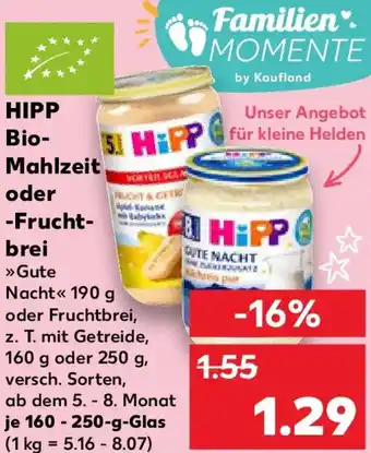Kaufland HIPP Bio Mahlzeit oder Fruchtbrei Angebot