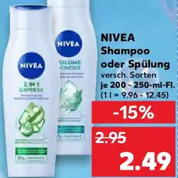 Kaufland NIVEA Shampoo oder Spülung Angebot