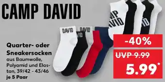 Kaufland Camp David Quarter- oder Sneakersocken Angebot