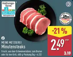 Aldi Nord MEINE METZGEREI Minutensteaks Angebot