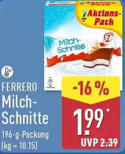 Aldi Nord FERRERO Milch Schnitte Angebot