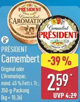 Aldi Nord PRÉSIDENT Camembert Angebot