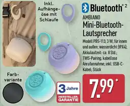 Aldi Nord AMBIANO Mini-Bluetooth Lautsprecher Angebot