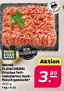 Netto MEINE FLEISCHEREI Frisches fett-reduziertes Hack-fleisch gemischt* Angebot