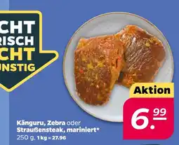 Netto Känguru, Zebra oder Straußensteak, mariniert* Angebot