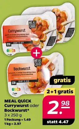 Netto MEAL QUICK Currywurst oder Bockwurst Angebot