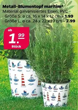 Netto Metall-Blumentopf maritim* Angebot