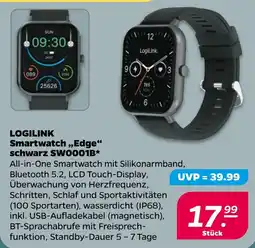 Netto LOGILINK Smartwatch „Edge“ schwarz SW0001B* Angebot