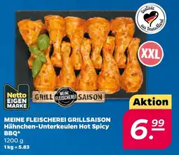 Netto MEINE FLEISCHEREI GRILLSAISON Hähnchen-Unterkeulen Hot Spicy BBQ* Angebot