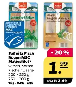 Netto Saßnitz Fisch Rügen MSC Matjesfilet* Angebot