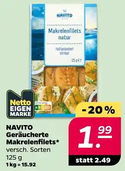 Netto NAVITO Geräucherte Makrelenfilets* Angebot