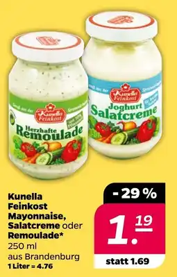 Netto Kunella Feinkost Mayonnaise, Salatcreme oder Remoulade Angebot