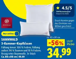 Lidl SANNWALD 3-Kammer-Kopfkissen Angebot