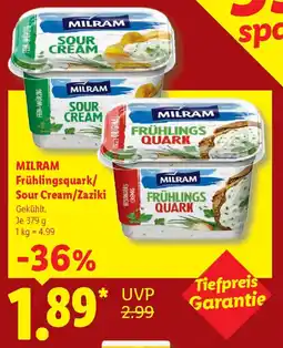 Lidl MILRAM Frühlingsquark/ Sour Cream/Zaziki Angebot