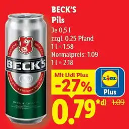 Lidl BECK'S Pils Angebot