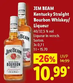 Lidl JIM BEAM Kentucky Straight Bourbon Whiskey/ Liqueur Angebot