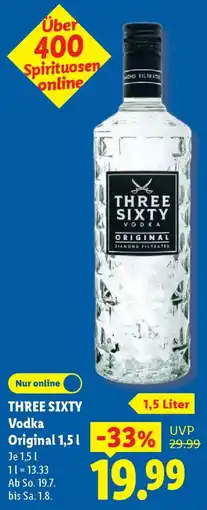Lidl Three sixty vodka original Angebot