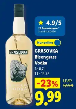 Lidl GRASOVKA Bisongrass Vodka Angebot