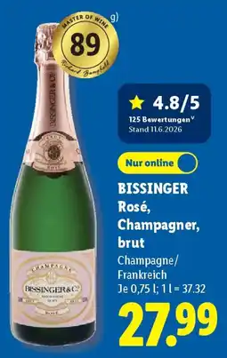 Lidl BISSINGER Rosé, Champagner, brut Angebot