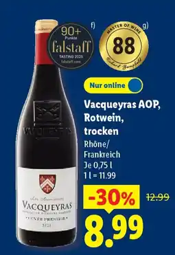 Lidl Vacqueyras AOP, Rotwein, trocken Angebot
