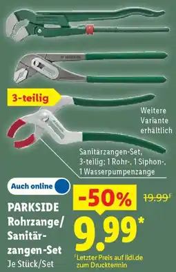 Lidl PARKSIDE Rohrzange/ Sanitärzangen-Set Angebot