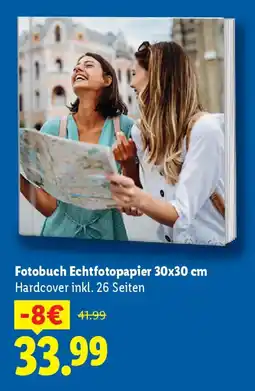 Lidl Fotobuch Echtfotopapier 30x30 cm Angebot