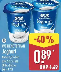 Aldi Nord WEIHENSTEPHAN Joghurt Angebot