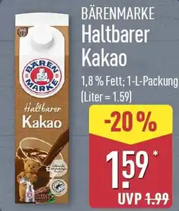 Aldi Nord BÄRENMARKE Haltbarer Kakao Angebot