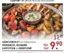Möbel Wallach Hähnchenbrust mit mediterranem Ofengemüse, Rosmarin-Kartoffeln und Kräuterdip Angebot