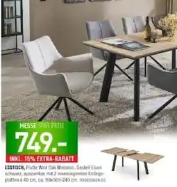 Möbel Wallach ESSTISCH, Platte Wild Oak Melamin, Gestell Eisen Angebot