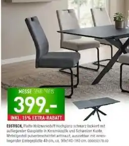 Möbel Wallach ESSTISCH, Flotte Holzwerkstoff Hochglanz schwarz lackiert Angebot