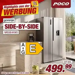 Poco gorenje SIDE-BY-SIDE NRS9E4XWD Angebot