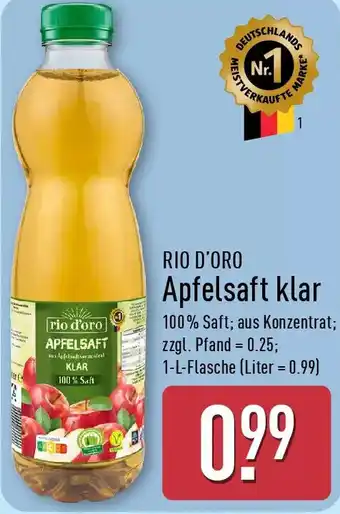 Aldi Nord RIO D'ORO Apfelsaft klar Angebot