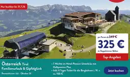 Aldi Nord Österreich Tirol Familienurlaub & Gipfelglück Angebot