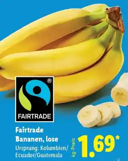 Lidl Fairtrade Bananen, lose Angebot
