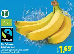 Lidl Bio Fairtrade Bananen, lose Angebot