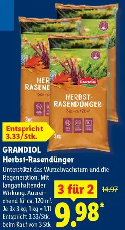 Lidl GRANDIOL Herbst-Rasendünger Angebot