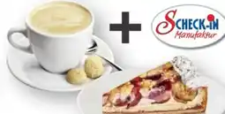 Scheck-in-Center Scheck-in Manufaktur Tasse Kaffee+1 Stück Quark-Zwetschgenkuchen Angebot
