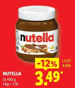 Lidl NUTELLA Angebot