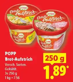 Lidl POPP Brot-Aufstrich Angebot
